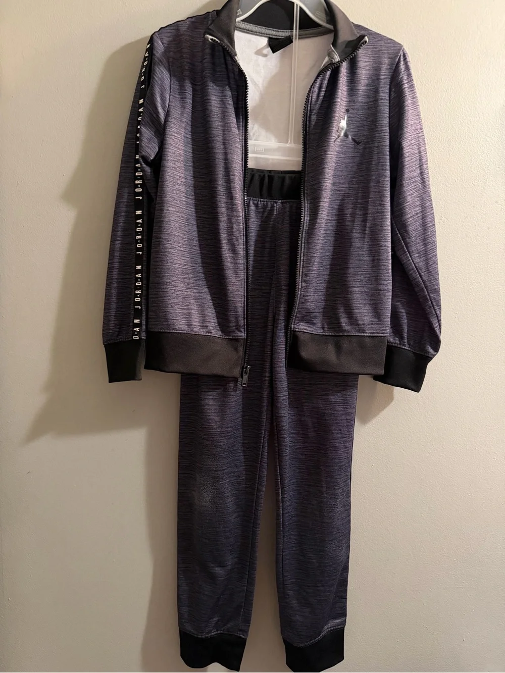 Jordan Heathered Gray & Black Track Jacket and Joggers